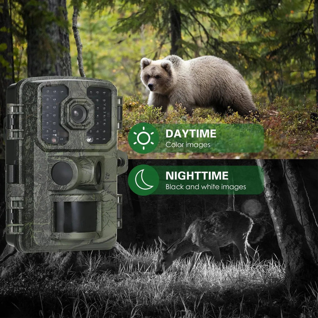 Trail Camera 16MP 4K Waterproof Game Hunting Camera with Night Vision for Wildlife Monitoring Hunting-WAYBIKER
