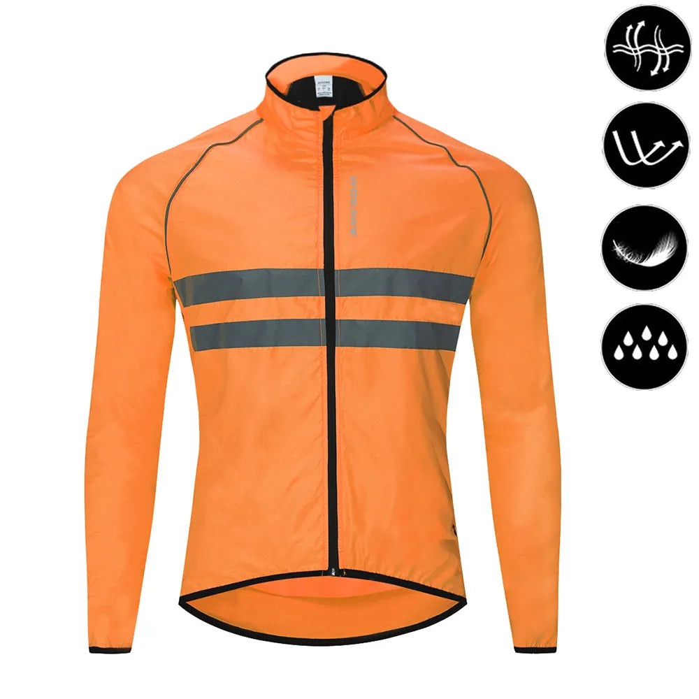 WOSAWE Men Cycling Windbreaker MTB Bicycle Long Sleeve Coat Water Resistant Outdoor Sport Jersey Bike Jacket Cycling Clothing-WAYBIKER