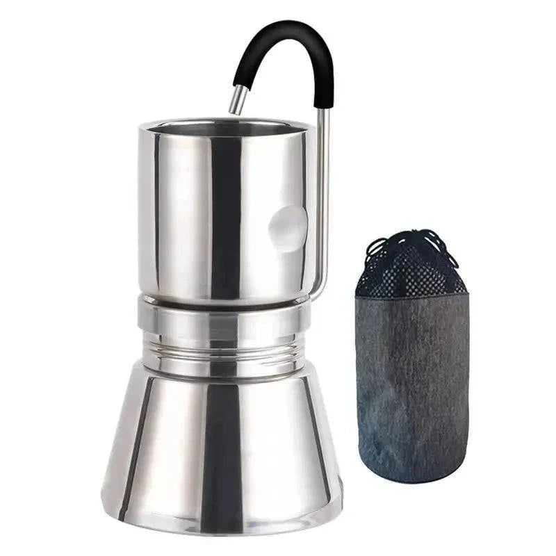 BRS-TC05 Espresso Maker Camping Stovetop Coffee Distiller Maker Stainless Steel Moka Pot Coffee Maker For Camping Accessories #W-WAYBIKER
