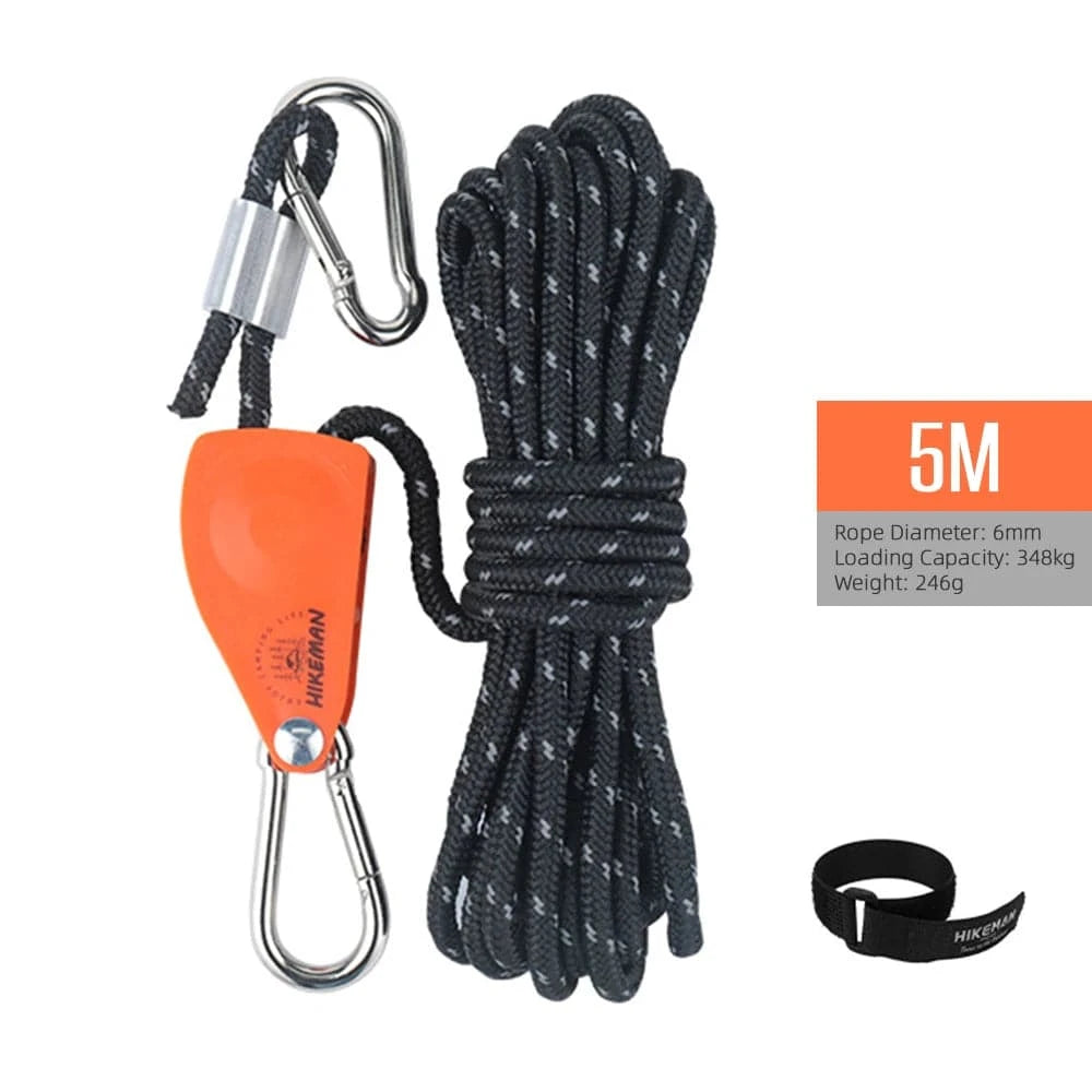 4meters/5meters Adjustable Tent Rope Clip Hanger Loose-Proof Reinforced Awning Windproof Rope Clip Camping Tools-WAYBIKER