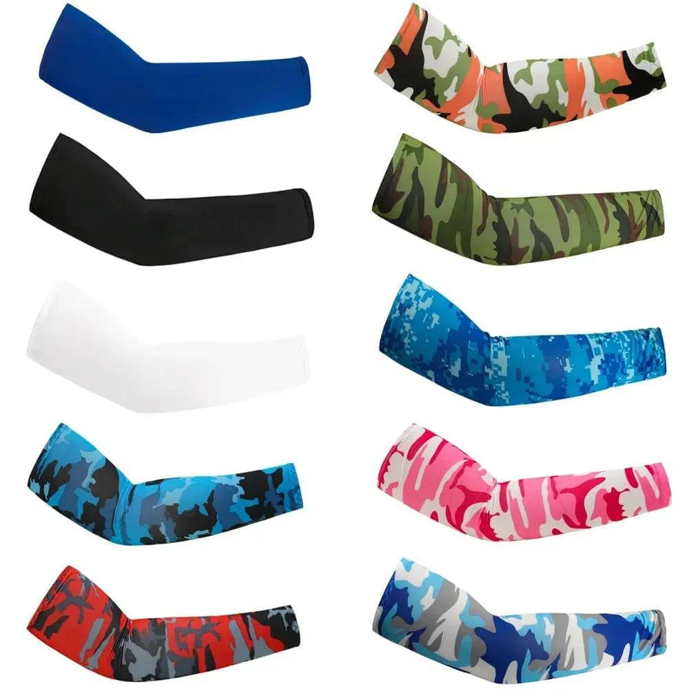 2Pcs Unisex Cooling Arm Sleeves Cover Sports Running UV Sun Protection Outdoor Men Fishing Cycling Sleeves for Hide Tattoos-WAYBIKER