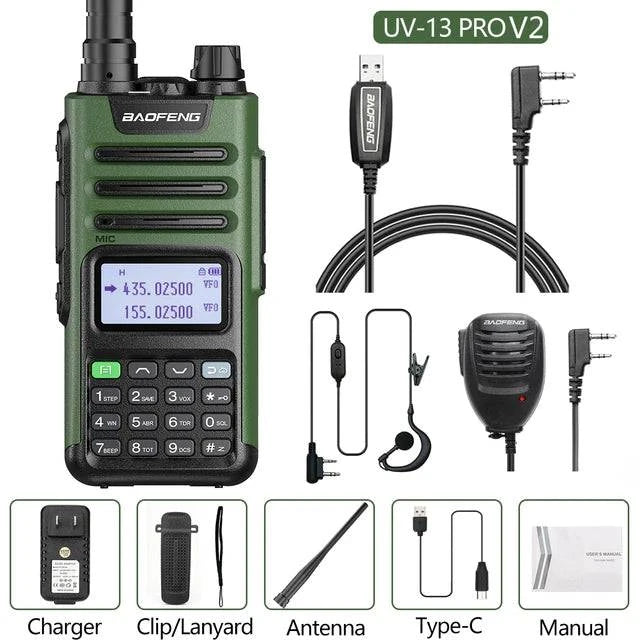 BaoFeng UV-13 PRO V2 V1 Walkie Talkie M-13 Pro Dual Band 999 Channels Type-C  Long Range UV-5R Transceiver Ham CB Two Way Radio-WAYBIKER
