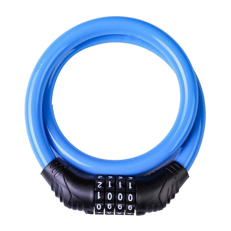 Bicycle Lock 4 Digit Code 600mm*12mm Anti-theft Lock Bike Security Accessory Steel Cable Cycling Bicycle Lock-WAYBIKER