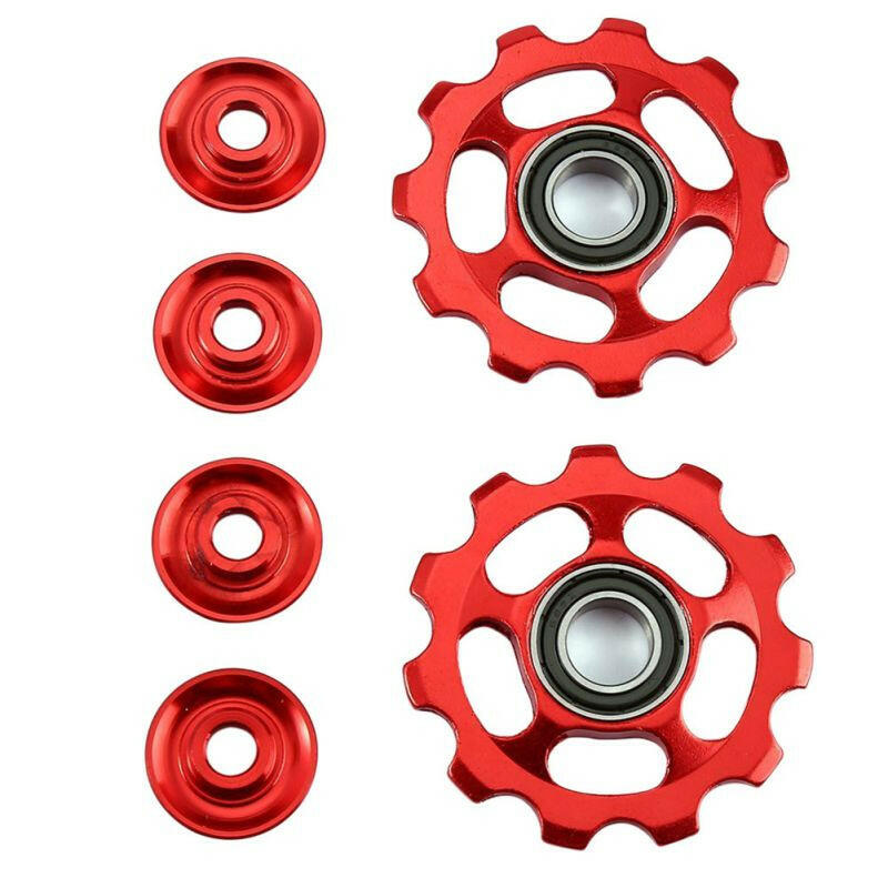 2PCS Road Bicycle Parts 11T Ultralight Aluminum Alloy Outdoor MTB Bike Bearing Jockey Wheel Rear Derailleur Pulleys-WAYBIKER
