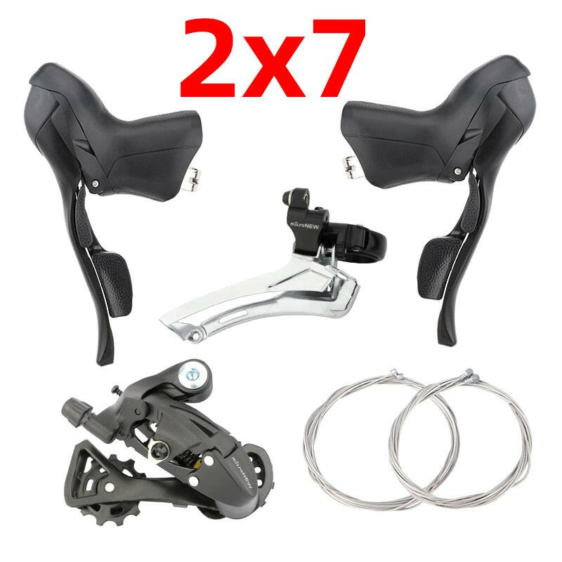 MicroNEW Road Bike Shifters 3x7 3x8 3x9 3x10 3X11Speed Brake Lever Bicycle 2x7 2x8 2x9 2x10 Speed Derailleur for Shimano-WAYBIKER