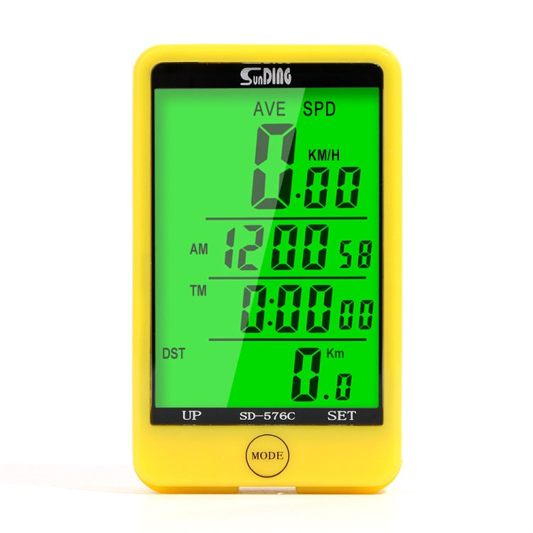 SD-576C Bicycle LCD Backlight Stopwatch Bike Speedometer Cycling Odometer Stopwatch, SD-576C (Yellow), SD-576C (Black), SD-576C (Blue)