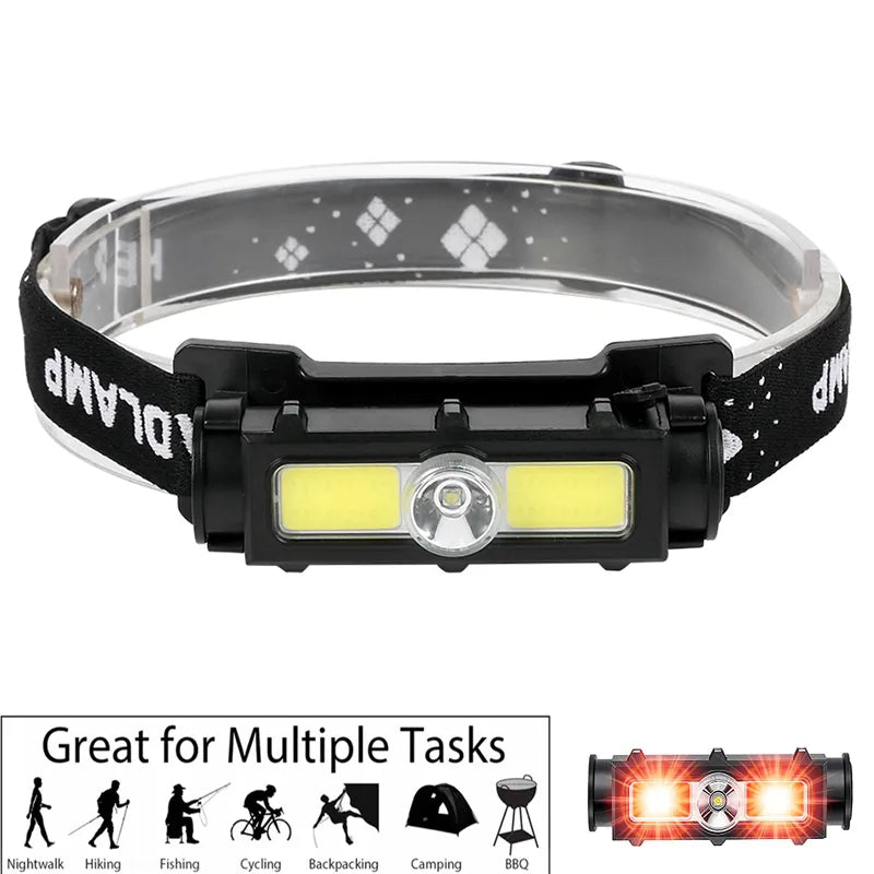 Headlamp Rechargeable Super Bright LED Flashlight Waterproof Headlight 7 Modes for Outdoor Camping Running Headlamp 2000 Lumen-WAYBIKER
