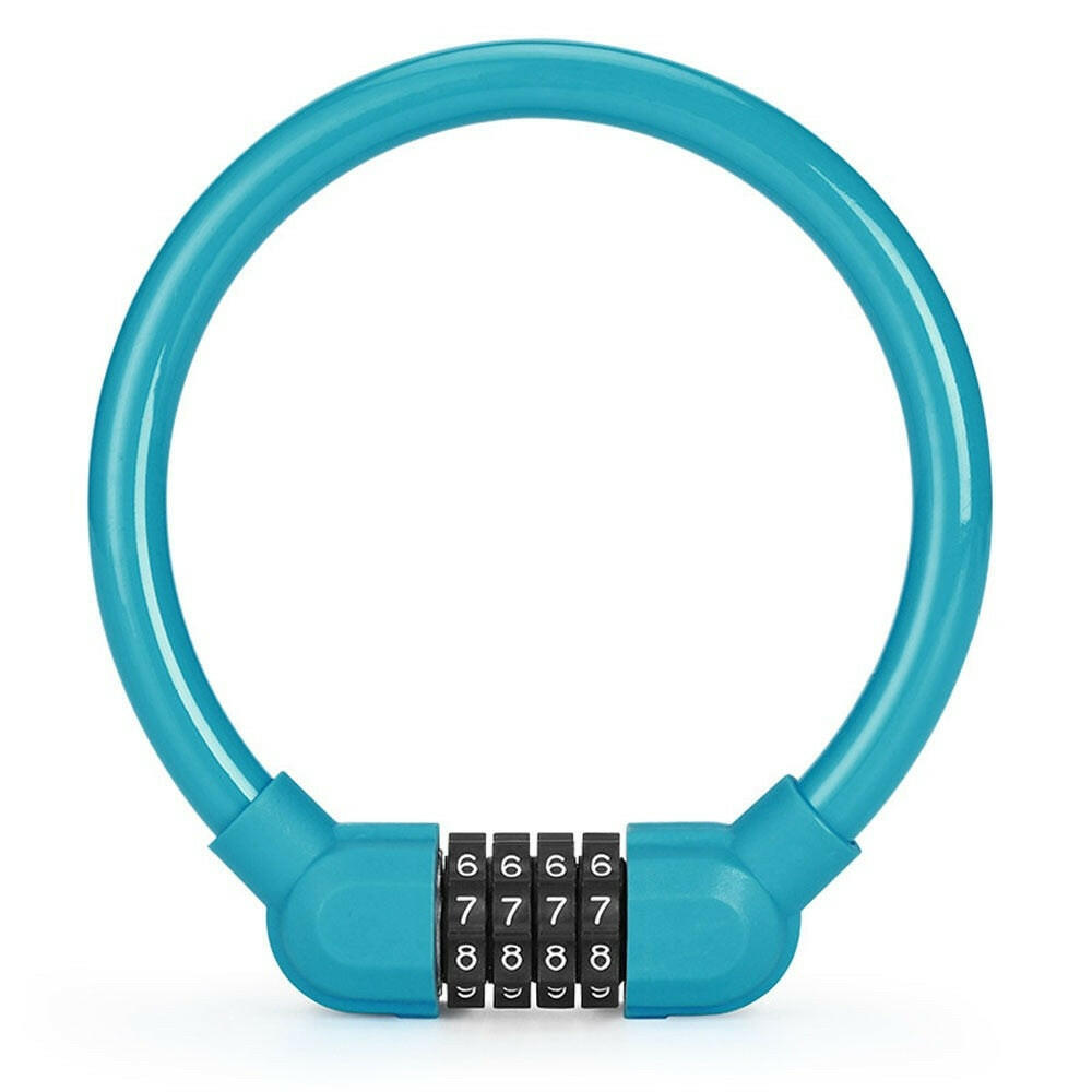 Portable Bicycle Anti-theft Password Lock Mountain Road Bike Four Digit Code Lock Smart Cycling Security Cable Ring Lock-WAYBIKER