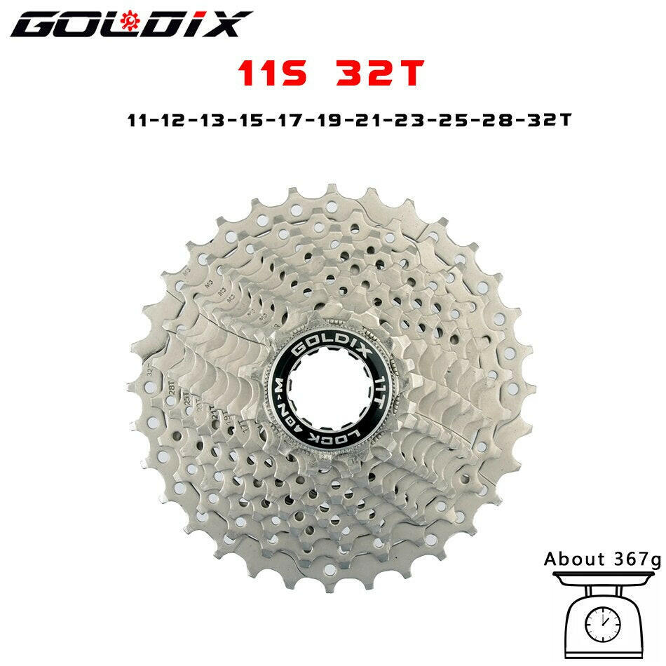 GOLDIX Road Bike 8 9 10 11 Speed Velocidade 11-25T/28T/32T/34T/36T Bicycle Cassette Freewheel MTB Sprocket for SHIMANO SRAM-WAYBIKER