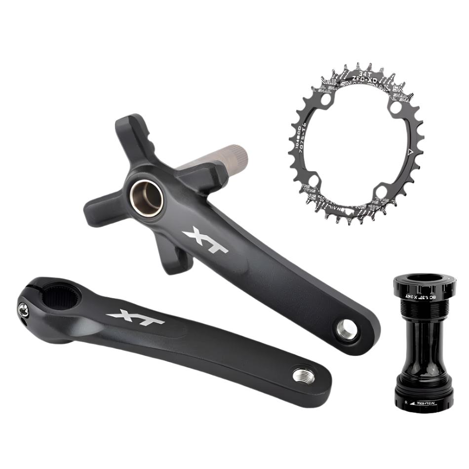 GOLDIX XT Bicycle Crankset 104BCD Chainring Wide Narrow 32-42T 170/175mm Forged Crank Compatible with SHIMANO/SRAM 11-12Speed-WAYBIKER