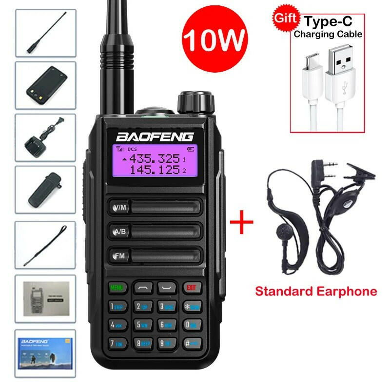 2023 Baofeng UV-16 MAX V2 Professional 10W Upgraded Of UV-5R UV-10R Walkie Talkie IP68 Waterproof Long Range Dual Band Ham Radio-WAYBIKER