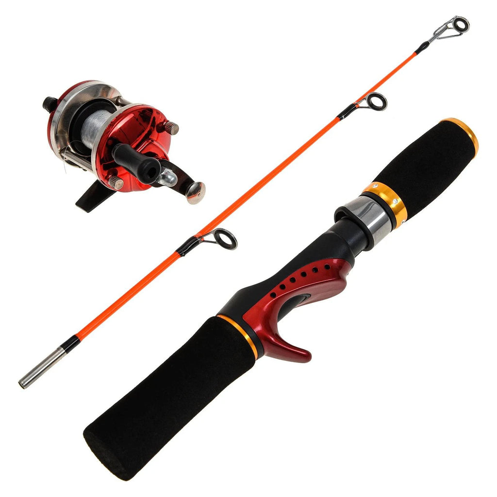 Lixada Ice Fishing Rod Reel Combo Complete Kit with Ice Skimmer Sc-oop and Carry Bag Lures Hooks Swivels Accessories-WAYBIKER