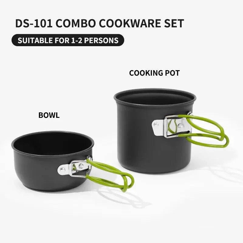 Ultralight Camping Cooking Utensils Outdoor Tableware Pot Set Hiking Picnic Travel Tourist Dishes Supplies Equipment-WAYBIKER