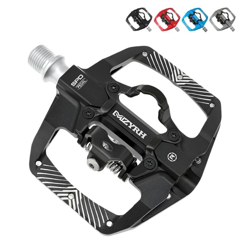 Two Usages Bicycle Pedal 2 In 1 With Free Cleat For SPD System MTB Road Aluminum Anti-slip Sealed Bearing Lock Accessories