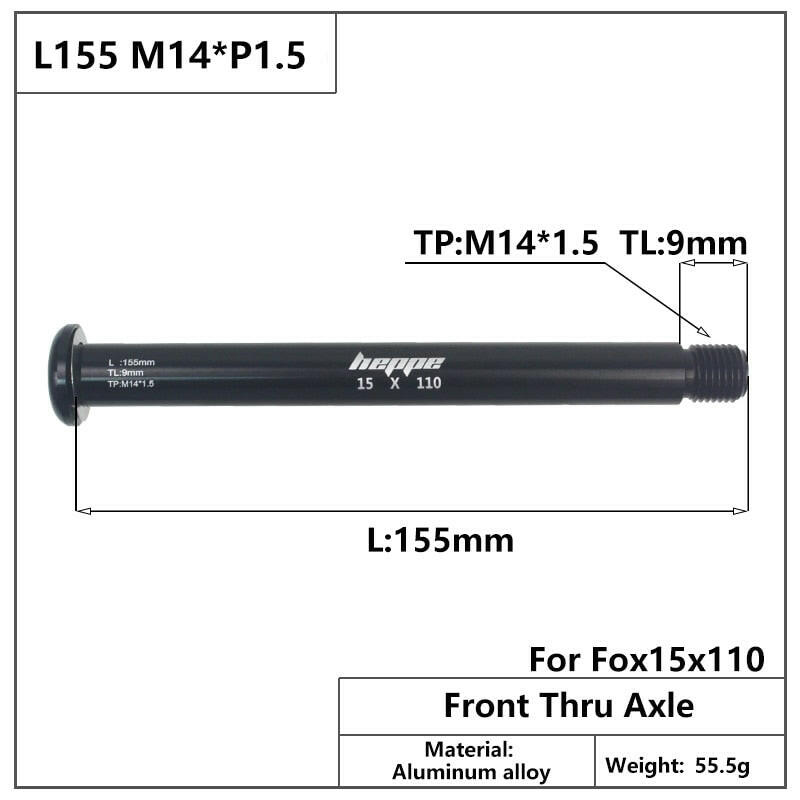 HEPPE Bike Fork Thru Axle MTB Front Fork 15x100 15x110 Boost Thru Axle for FOX SC 32 34 36 Series Front Fork Ultra light Axle-WAYBIKER