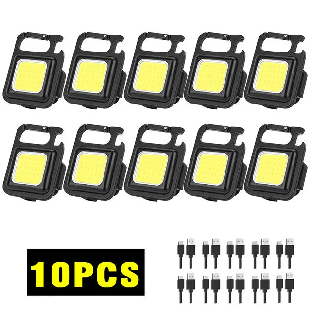 800LM Mini LED Flashlight USB C Rechargeable Keychain Light Multifunctional Work Light Outdoor Camping Lantern Fishing Torch-WAYBIKER