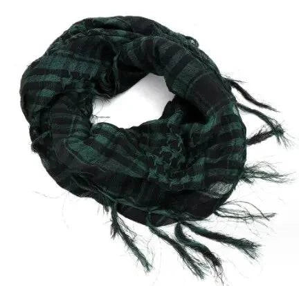 Arab Square Scarf Muslim Shawl Plaid Stripe Printed Outdoor Scarf Wind and Sand Neck Cover-WAYBIKER