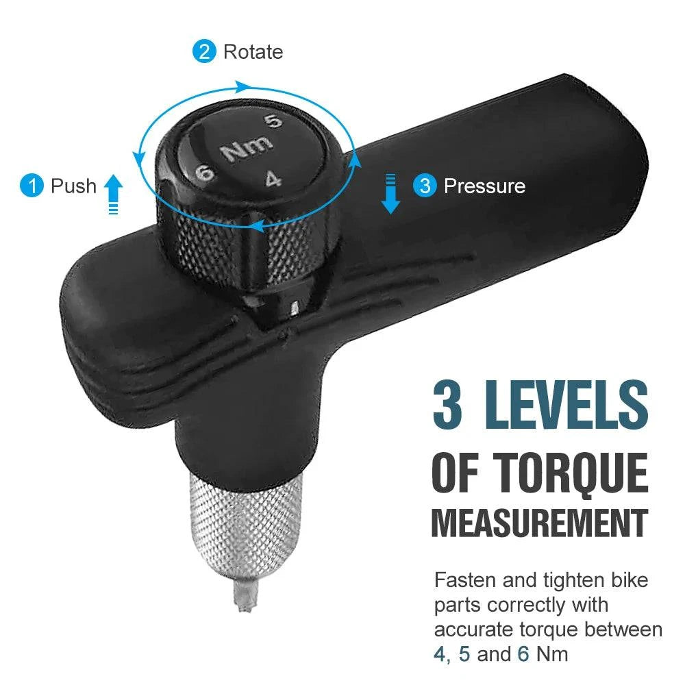 Adjustable Bike Torque Wrench 4/5/6Nm Torque T Wrench Portable Bicycle Maintenance Kit Bicycle Accessories Bike Repair Tools-WAYBIKER