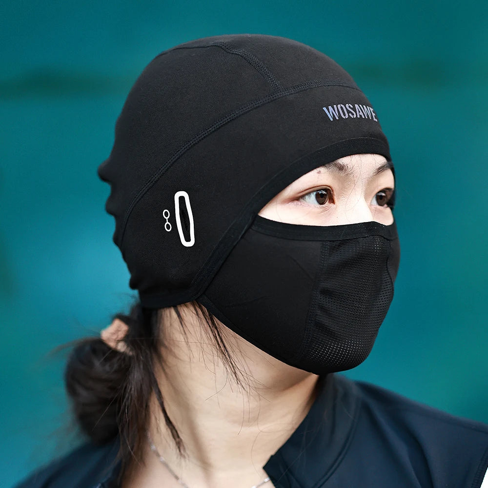WOSAWE Sports Helmet Liner Ice Silk Hat Breathable Windproof Sports Balaclava Summer Headwear Motorcross Face Mask Cycling Cap-WAYBIKER