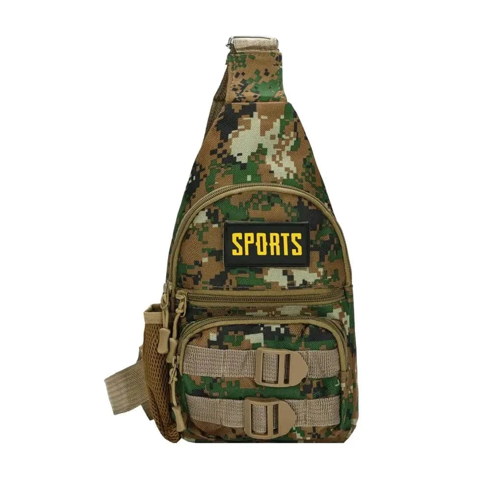 Camouflage Large-capacity Chest Bag Outdoor Multi-pocket Crossbody Bag for Outdoor Camping Hiking-WAYBIKER