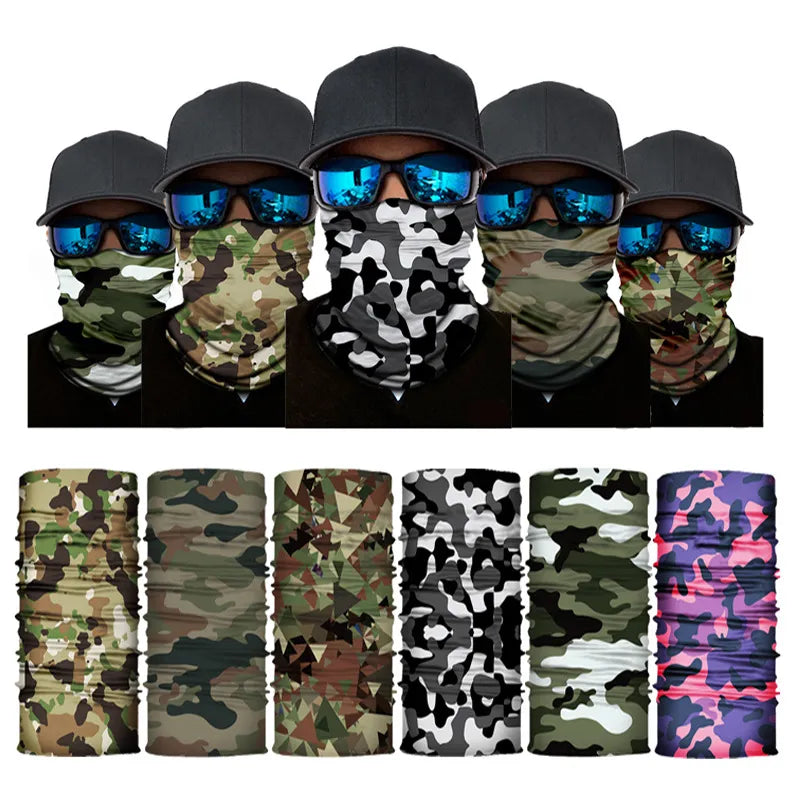 Camouflage Cycling Face Mask Tactical Military Scarf Neck Gaiter Men Seamless Bandana Women Headband Balaclava Tube Face Shield-WAYBIKER