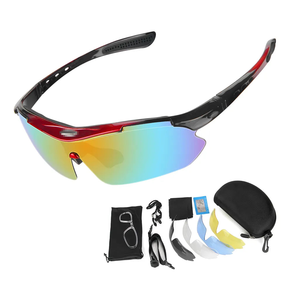 Cycling Glasses 5 Lens Mens Womens Sports Sunglasses Cycling Goggles MTB Road Anti-glare Riding Bicycle Bike Eyewear Protection-WAYBIKER