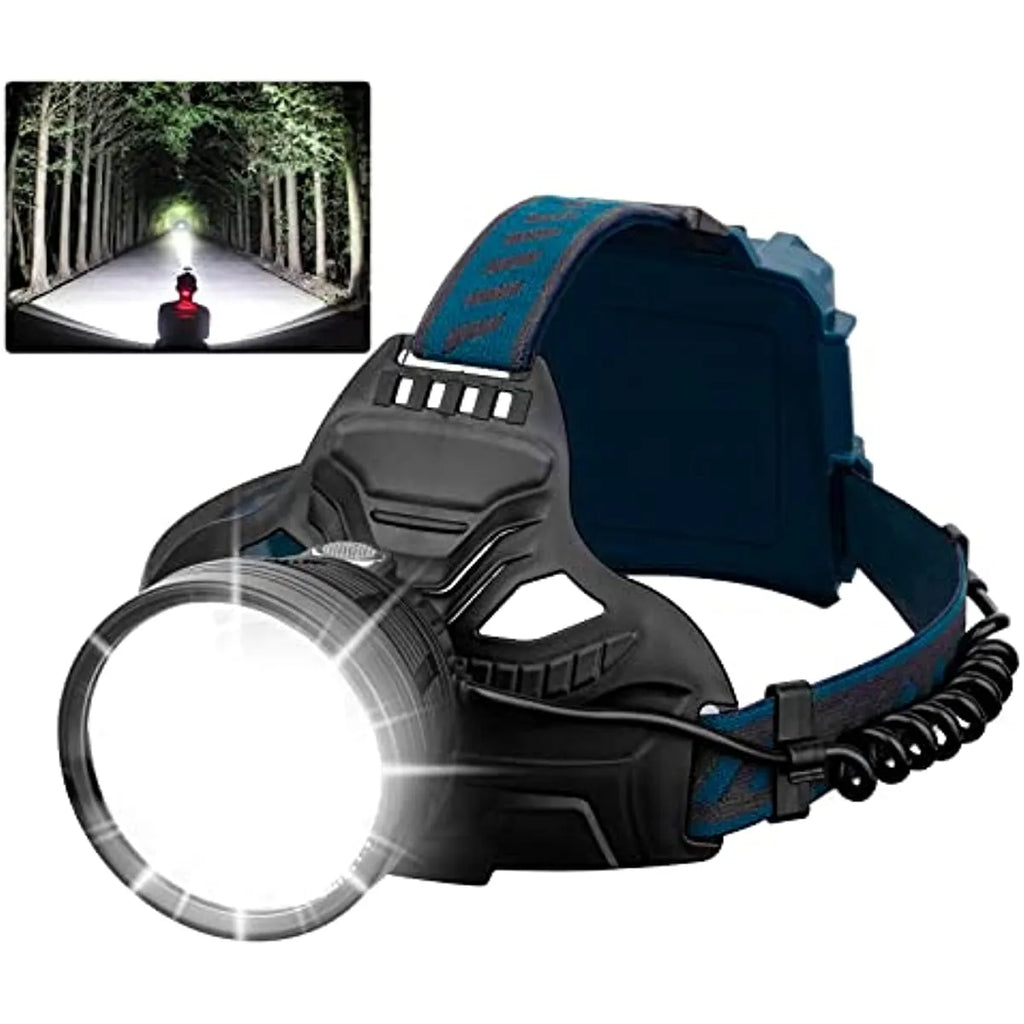 LED USB Rechargeable XHP70 High Power Headlamp 90000 Lumen Powerful Super Bright Waterproof Fishing Searching Camping Flashlight-WAYBIKER