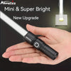 Zoom White Beam Light Long Distance Mini Flashlight Type-C Usb Rechargeable Portable Pocket Torch Home Outdoor 16340 Battery-WAYBIKER