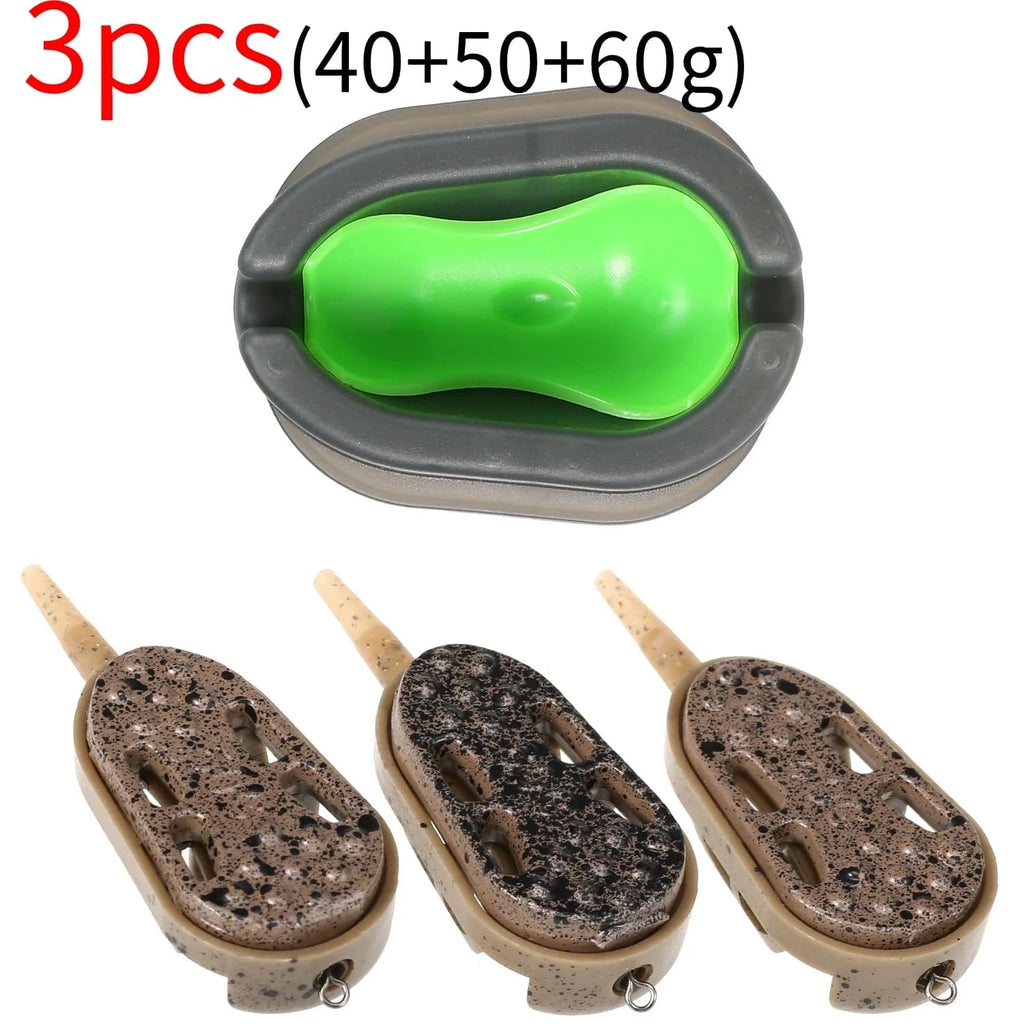 3pcs Fishing Feeder Mould Quick Release Moulds Carp Fishing Bait Holder Tool-WAYBIKER