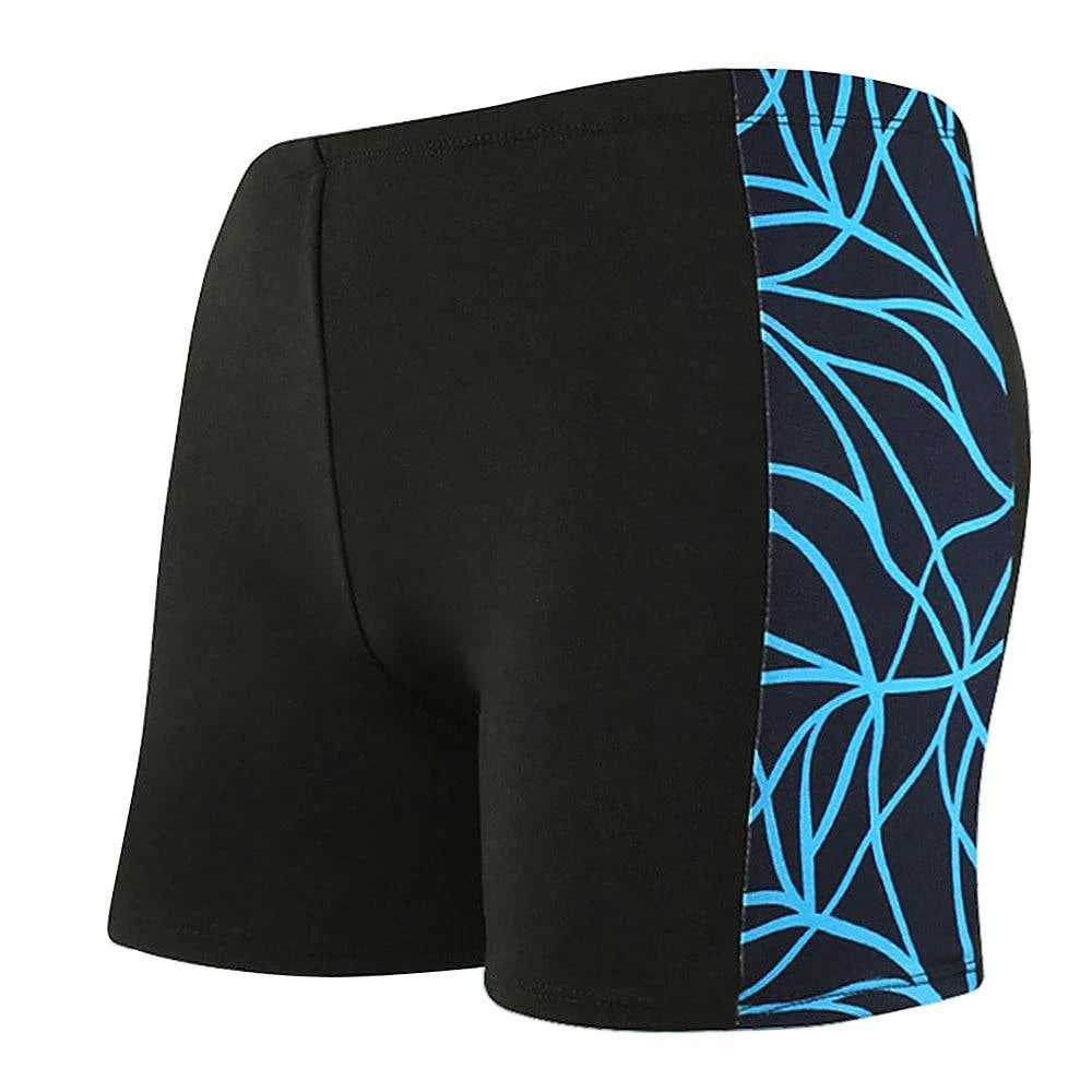 Quick Dry Men's Swimming Trunks Sport Underwear Drawstring Boxer Briefs Summer Breathable Elastic Underdrawers Swimsuit Bottom-WAYBIKER