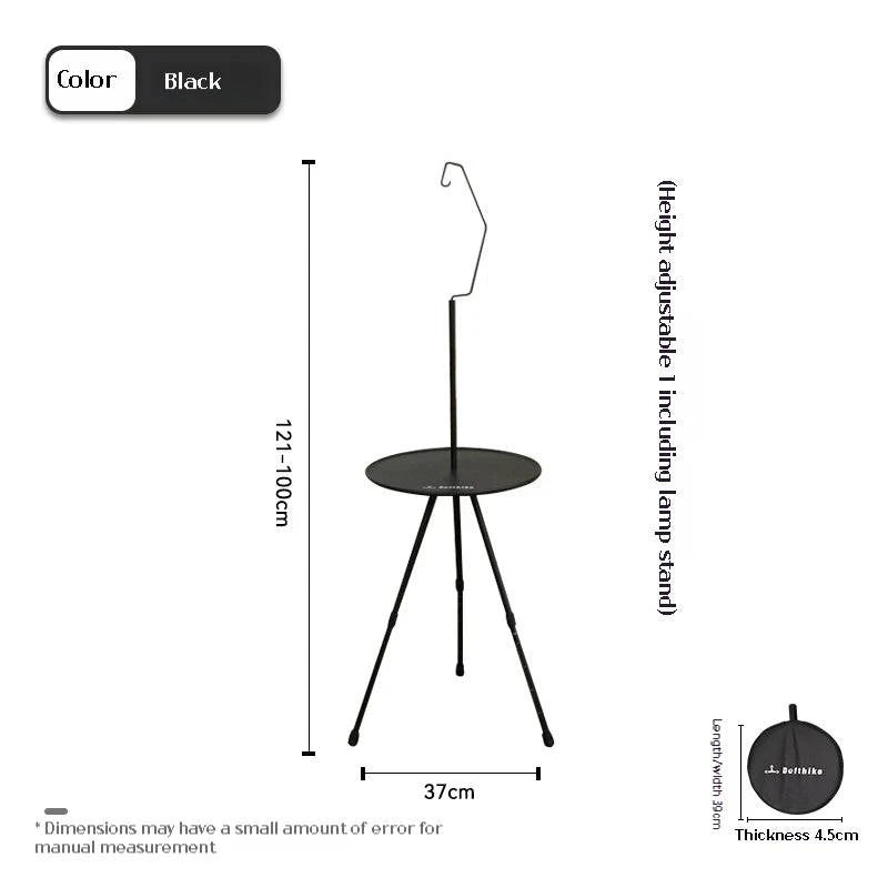 Difeike Small Round Table Outdoor Table Camping Table Adjustable Lightweight Outdoor Folding Table Lamp Stand-WAYBIKER