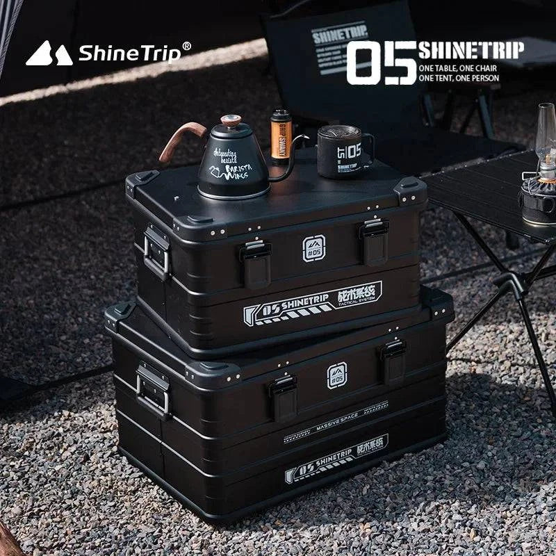 ShineTrip Outdoor 05 Series Camping Aluminum Box Multi functional Modular Storage Aluminum Alloy Coffee Box-WAYBIKER