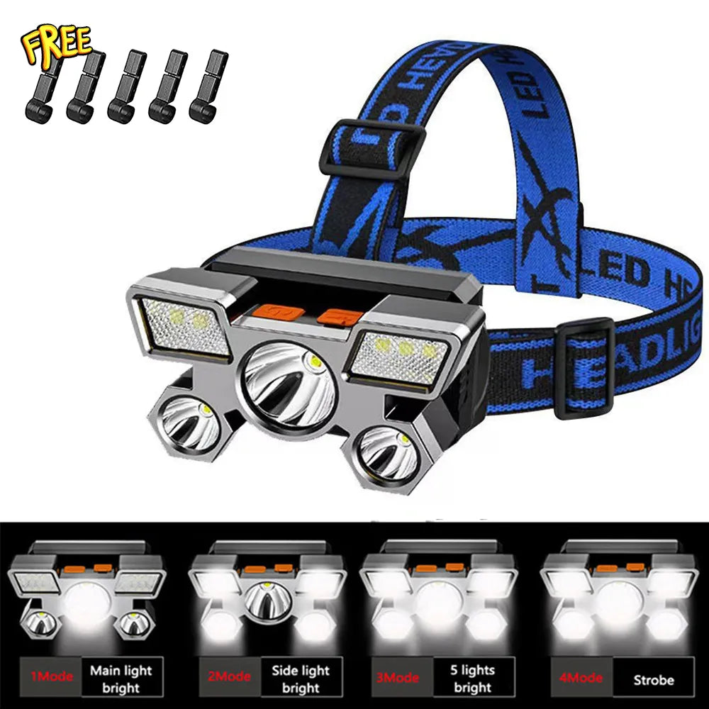 Powerful Rechargeable Head Flashlight for Fishing Led Headlamp Nitecore Camping Headlights Hunting Torch Hiking Front Lanterns-WAYBIKER