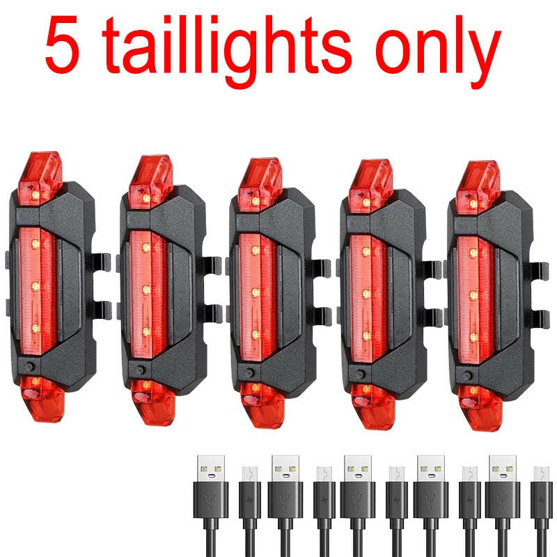 Bike Bicycle Light USB LED Set MTB Road Bike Front Back Headlight Lamp Flashlight Cycling Light Rechargeable Bicycle Accessories-WAYBIKER
