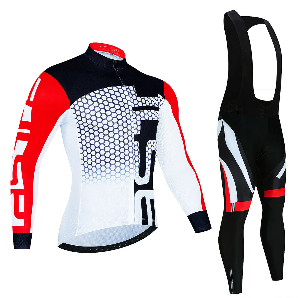 2024 Long Sleeve Cycling Jersey Set New Quick Step Mtb Bicycle Clothing Bicycle Maillot Ropa Ciclismo Mans Bike Clothes Cycling