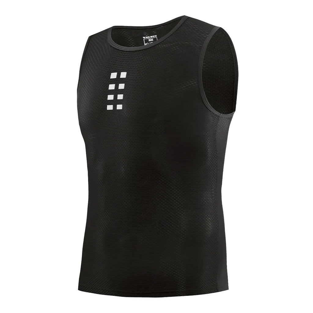 WOSAWE Cycling Underwear Sport Base Layer Cycling Jersey Reflective Vest Men Undershirt Quick Dry Elastici Vest Road Bike Jersey-WAYBIKER