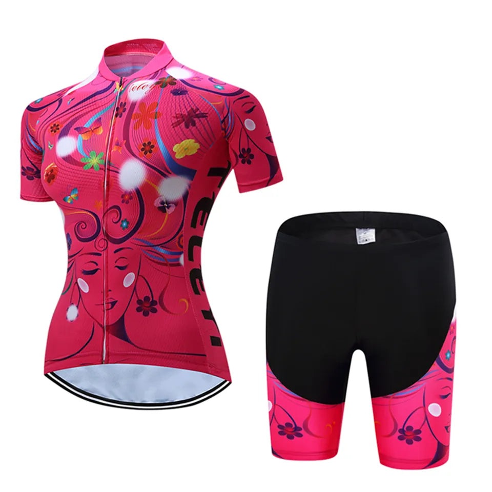 2023 Jersey Set Short Sleeve Cycling Clothes Riding Clothing Fashion Leisure Bike Wear Women MTB Women Breathable Quick-Dry-WAYBIKER