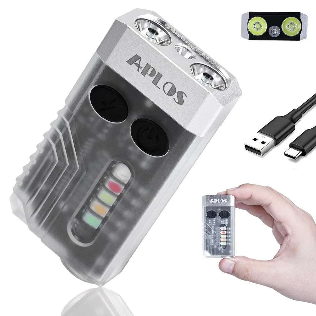 APLOS L02 EDC Flashlight Keychain Light 1000 Lumens Portable Super Bright USB C Charging Torch Emergency Work Camping Lantern-WAYBIKER