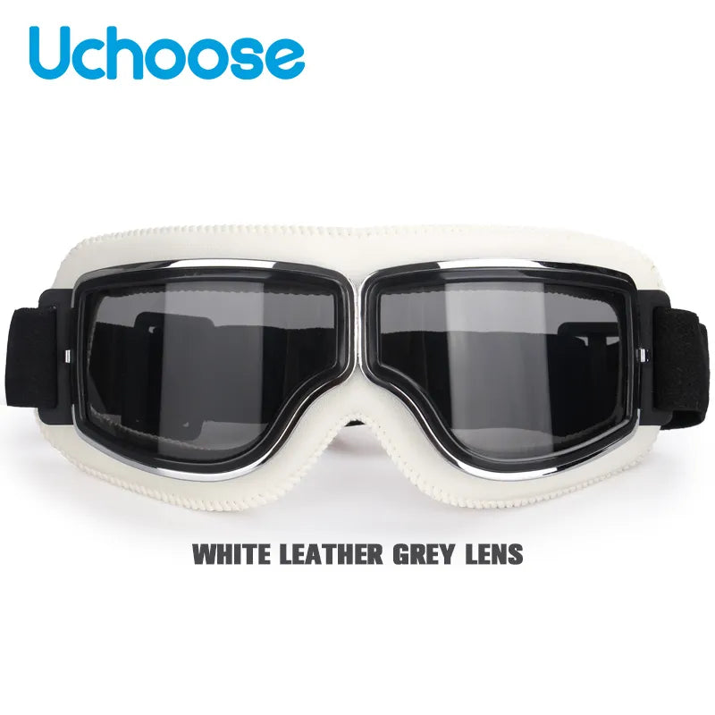 Windproof Bicycles Helmet Glasses Leather Safety Protective Anti-glare Motocross Cross-country Steampunk Glasses Easy To Carry-WAYBIKER