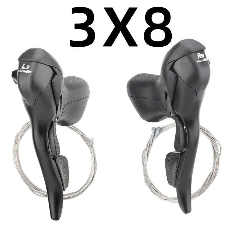 microNEW Road Bike Bicycle Shifter 2*10 Speed For 22.2-23.8mm Handlebar 7/8/9 Speed Dual Control Levers-WAYBIKER