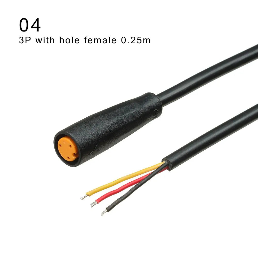 Extension cord Base Connector 2 3 4 5 6Pin 9mm Cable Waterproof Connector For Ebike Bafang Display Pin Optional Cable-WAYBIKER