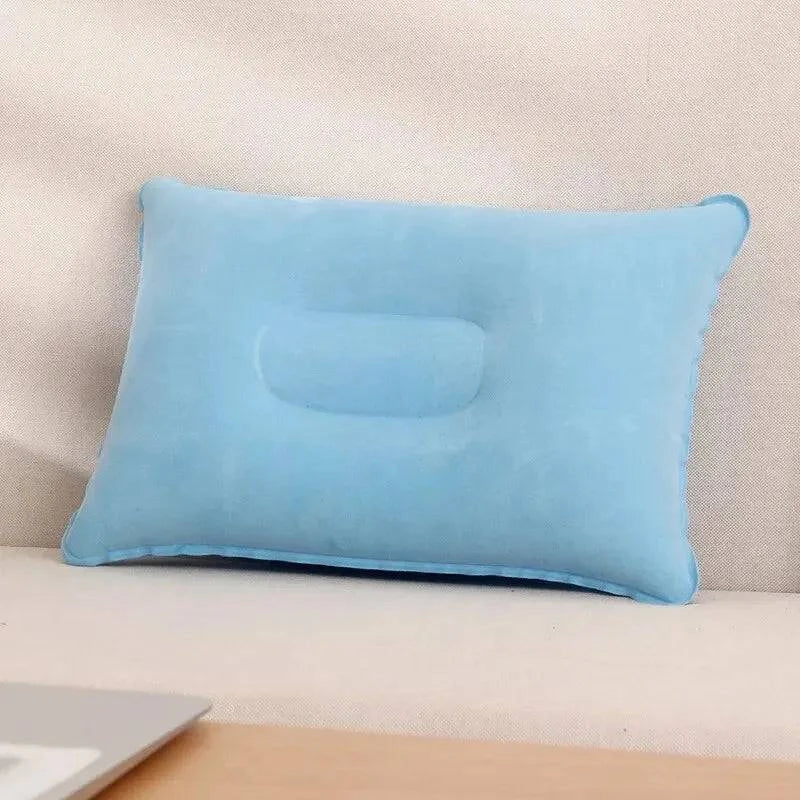Portable Fold Inflatable Air Pillow Outdoor Travel Sleeping Camping PVC Neck Stretcher Backrest Plane Comfortable Pillow-WAYBIKER