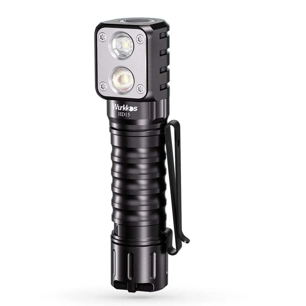 Wurkkos HD15 Headlamp Angle Flashlight Dual LEDs LH351D SST20 Rechargeable 18650 Battery Included with Reverse Charging-WAYBIKER