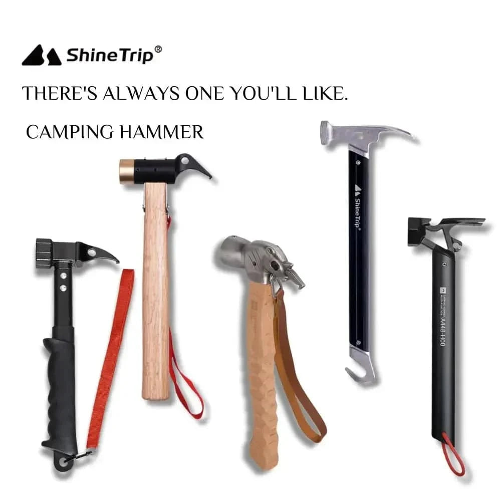 Shinetrip Camping Stainless Steel Hammers Outdoor Multifunctional Tools Camping Ultra-light Aluminium Ground Spike Hammer ﻿-WAYBIKER