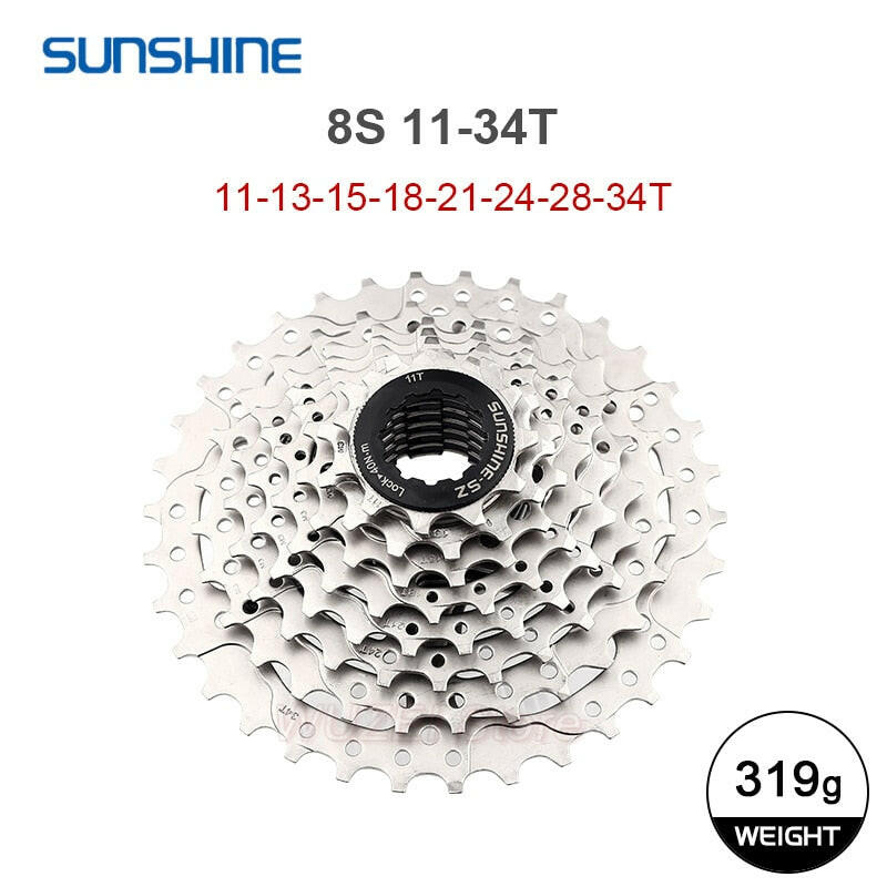 Sunshine HG Road Bike Cassette 8 9 10 11 12 Speed 11-23T/25T/28T/30T/32T/34T Bike Flywheel Sprocket for SHIMANO-WAYBIKER