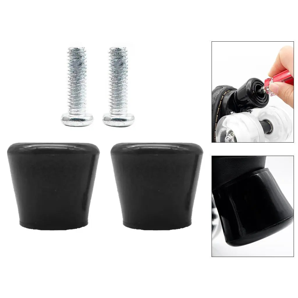 Pack of 2 Roller Skates Brake Inline Skates Roller Brake Blocks Anti-Slip Safety Toe Stoppers Skating Practice-WAYBIKER