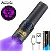 20W 365nm UV Purple Light USB Rechargeable Torch Invisible Ink Pet Stains Cat Tinea Ore Money Scorpion High power Detection Lamp-WAYBIKER