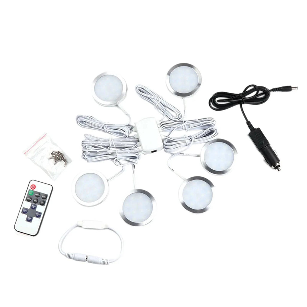 6pcs Interior LED Spot Lights 12V Recessed Downlight 6000K White 240LM Dimmable Replacement For VW T4 T5 Camper Motorhome Light-WAYBIKER