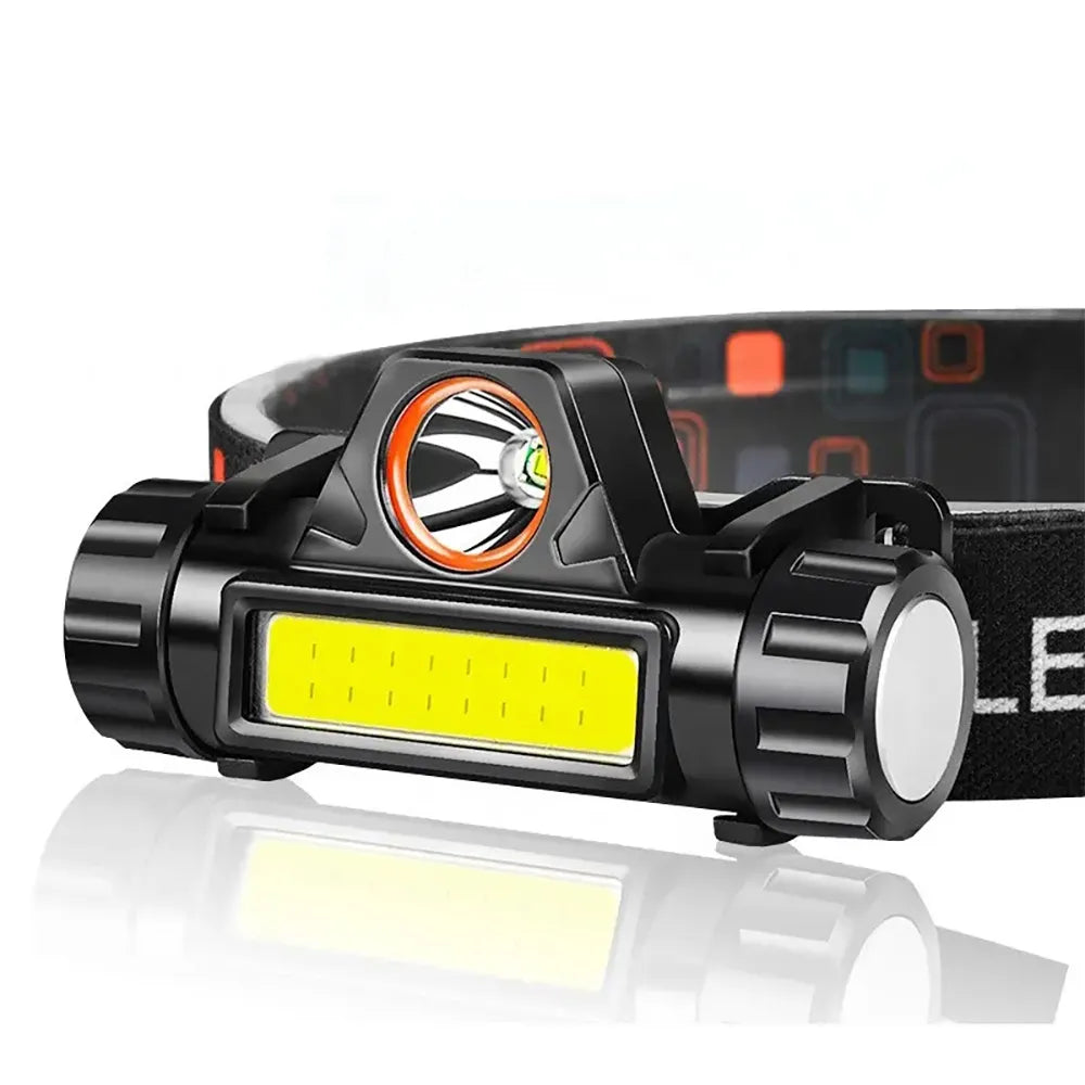 Portable Mini Powerful LED Headlamp XPE+COB USB Rechargeable Hunting Headlight Waterproof Head Torch with Tail Magnetic-WAYBIKER