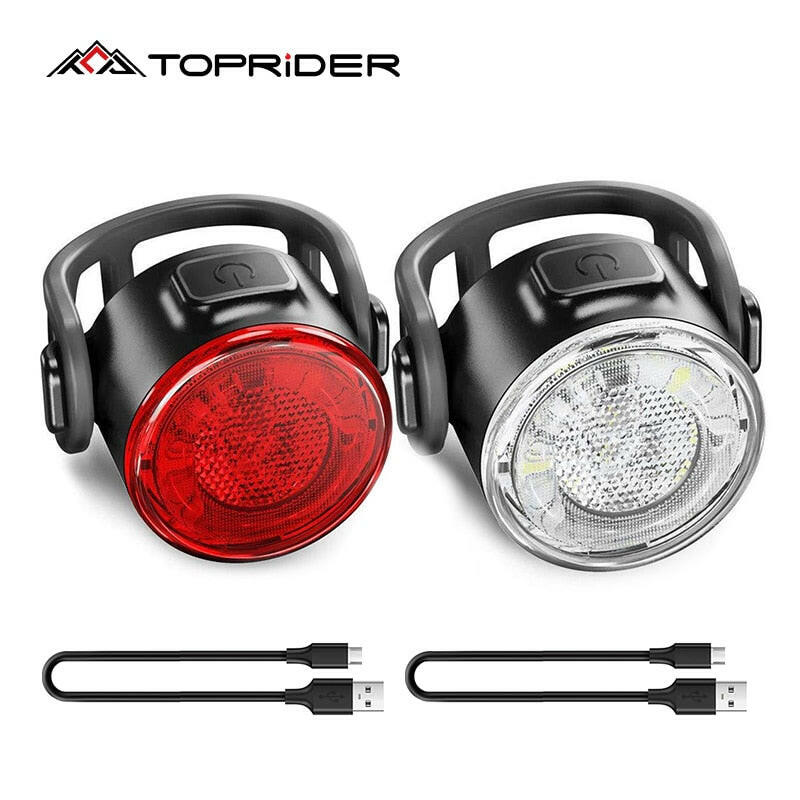 TOPRIDER Bicycle Taillights Waterproof MTB Bike Lamp Battery Powered Warning Cycling Tail Light LED Headlight Rear Lamp-WAYBIKER